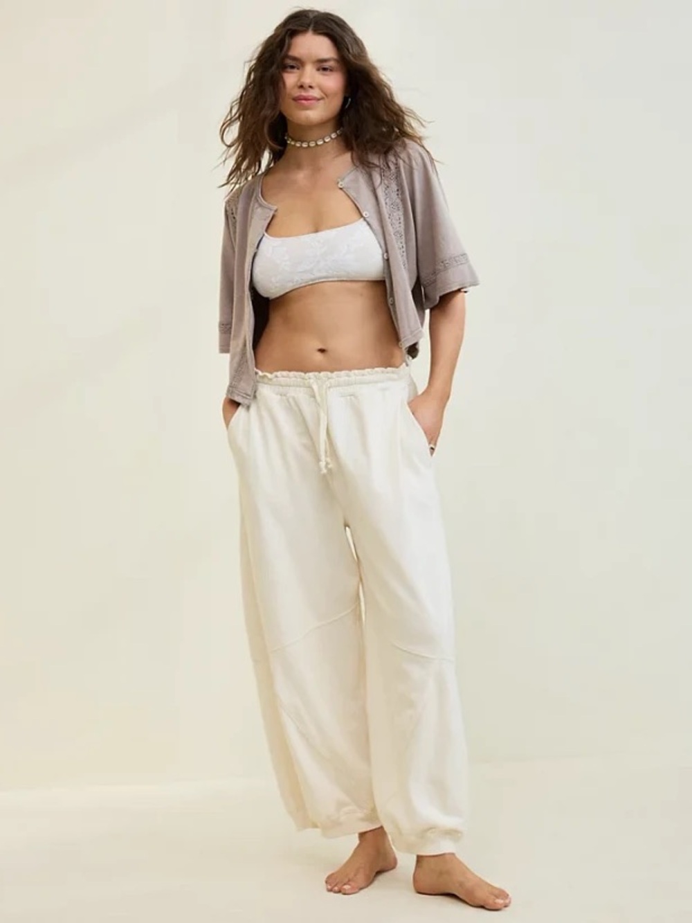 Aerie Baggy Barrel Leg Fleece Pant
